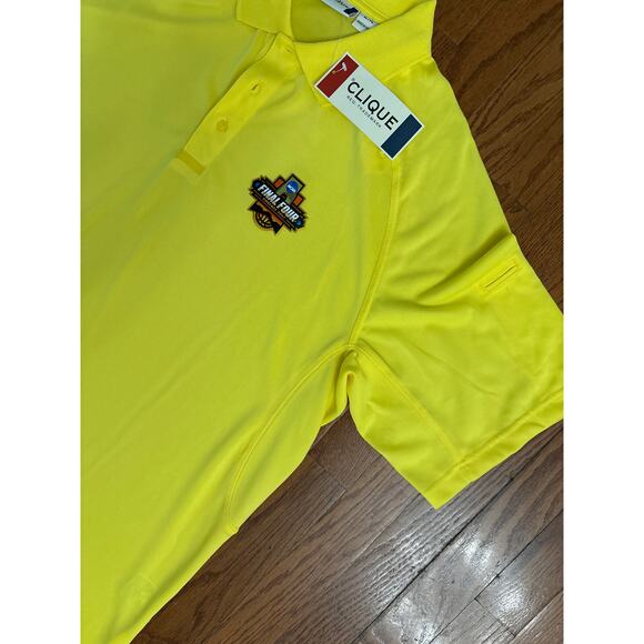 NCAA Final Four Phoenix 2017 Clique Men's Yellow Polo Shirt- Size XL- NWT - Picture 5 of 8